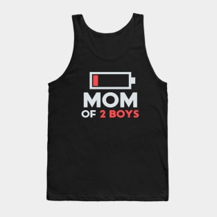 Mom of 2 Boys Shirt Gift from Son Mothers Day Birthday Women Tank Top